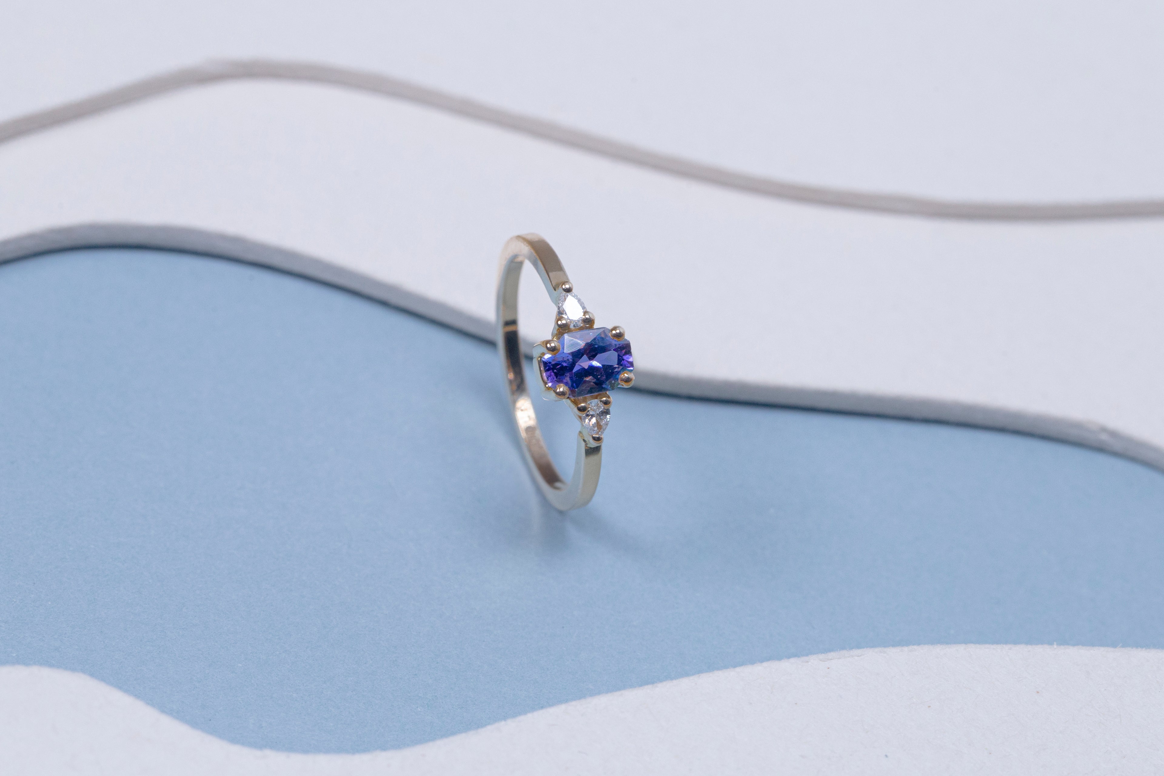 Bague Tanzanite Hexagone