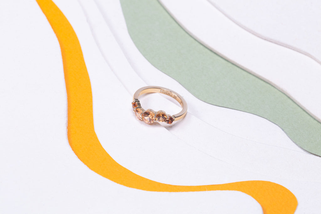 Bague Relief Grenat