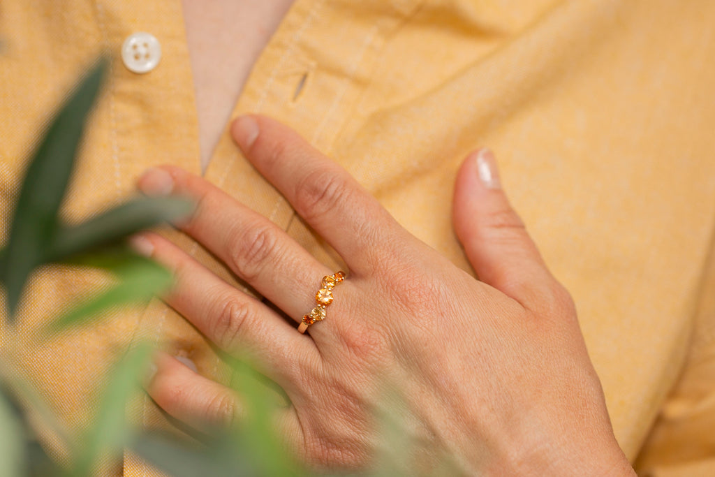 Bague Relief Grenat