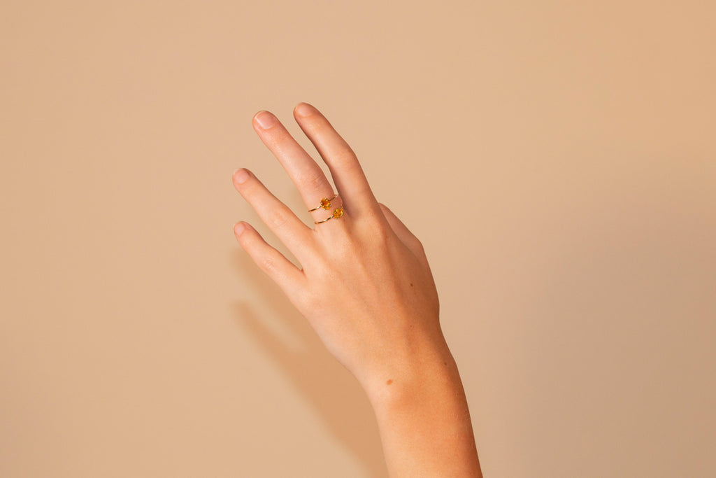 Bague Monolithe Saphir Jaune Horizontal