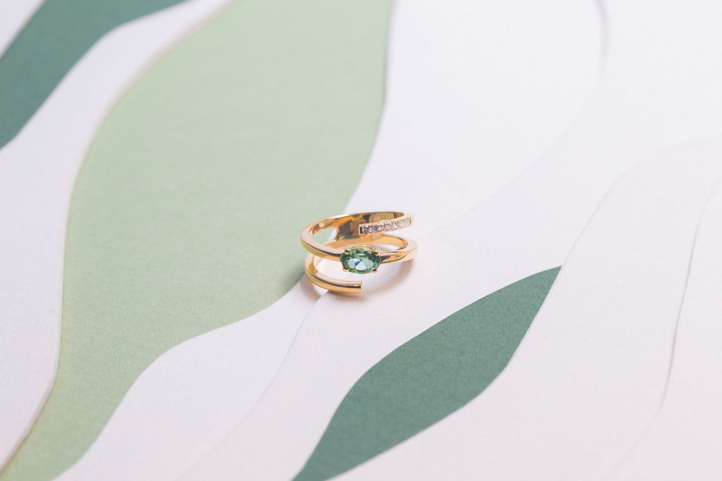 Bague Cime Tourmaline Verte