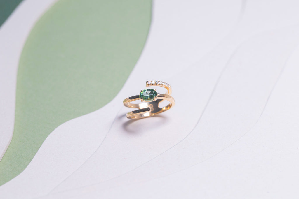 Bague Cime Tourmaline Verte