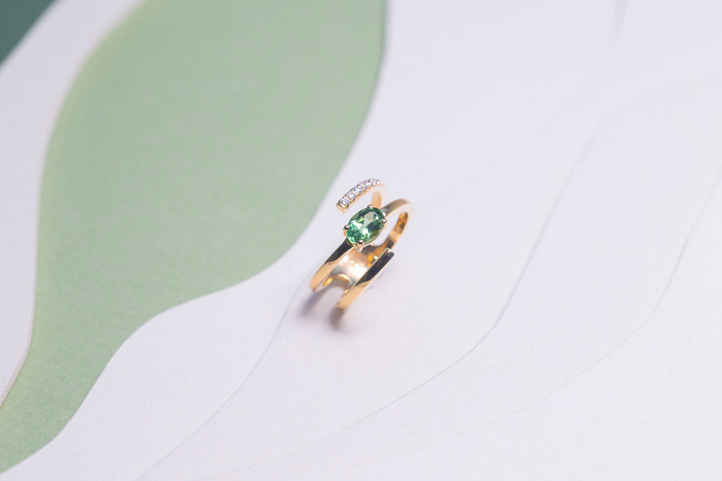 Bague Cime Tourmaline Verte