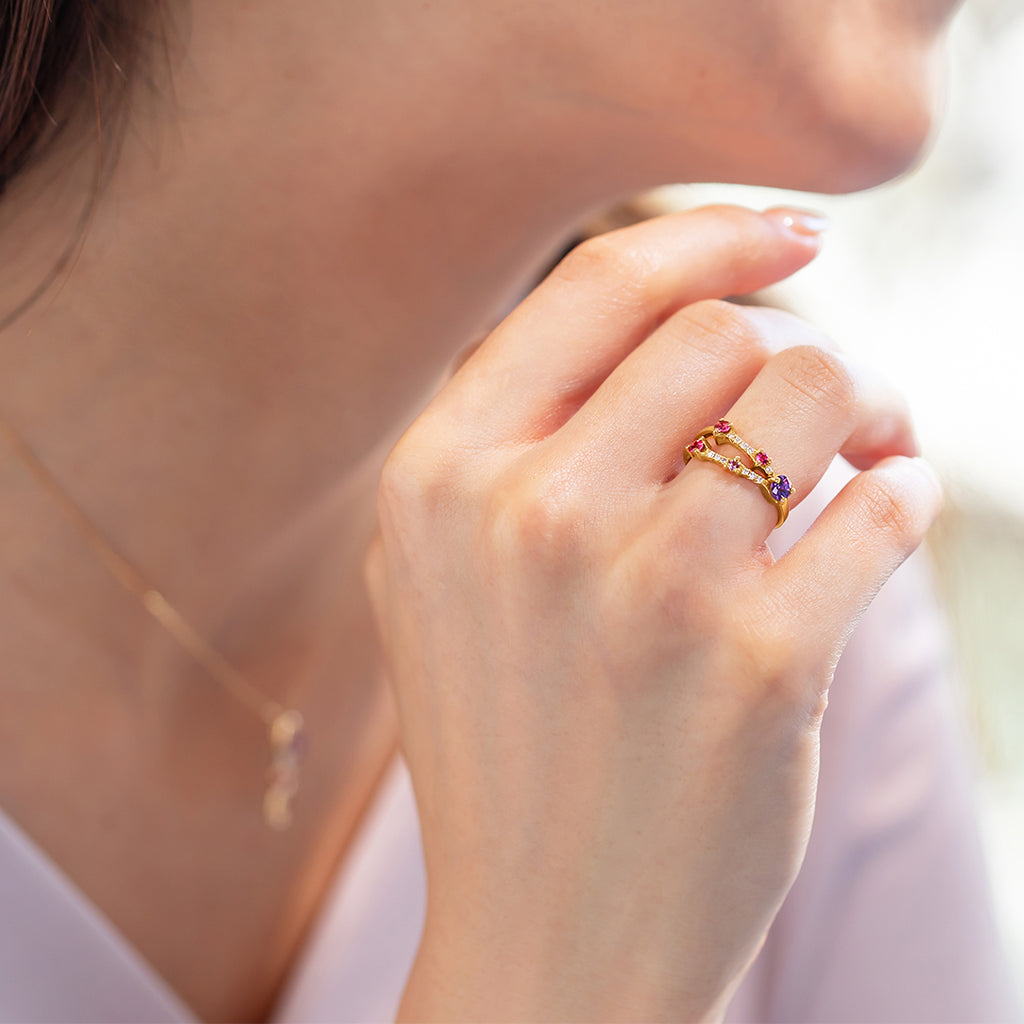 Bague Sakura 5 & Diamants