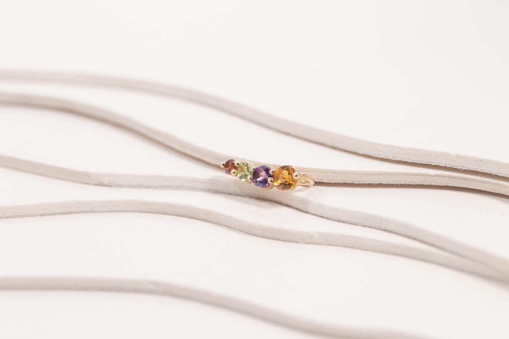 Boucle d'oreille Cascade Citrine Améthyste Péridot