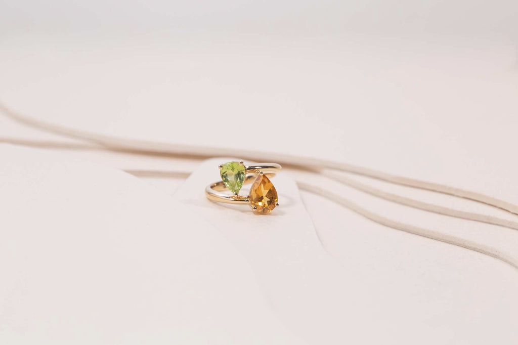 Bague Phénomène Citrine Péridot