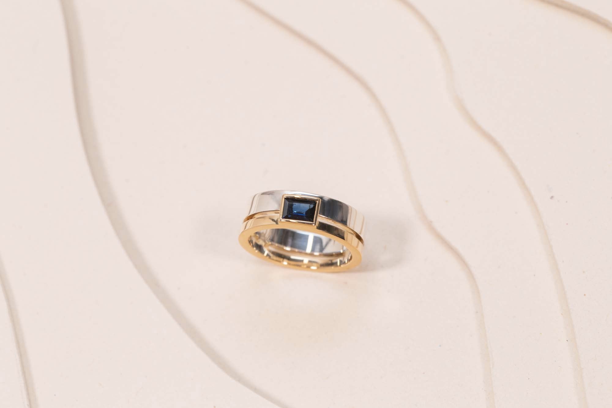 Bague Sérac Double Saphir Bleu