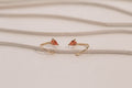 Boucle d'oreille Piton Double Saphir Orange
