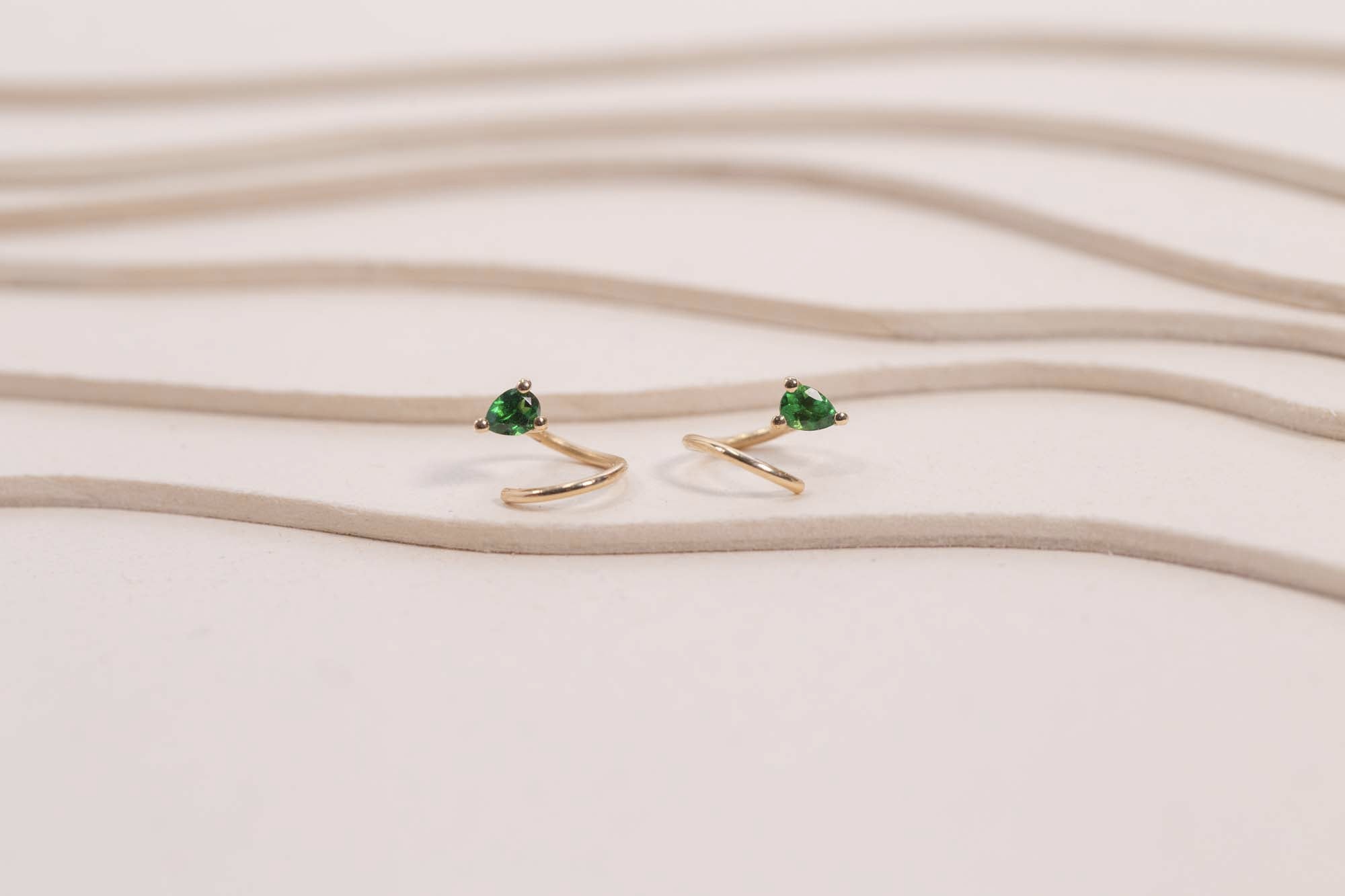 Boucle d'oreille Piton Double Tsavorite