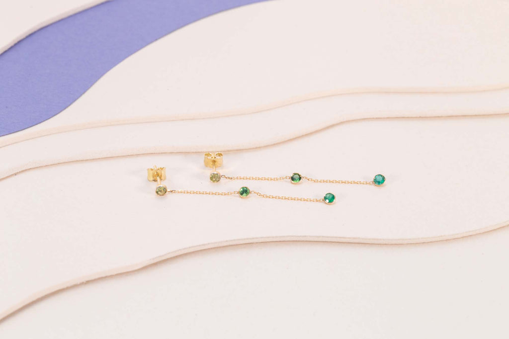 Boucles d'oreilles Cordée Vertes