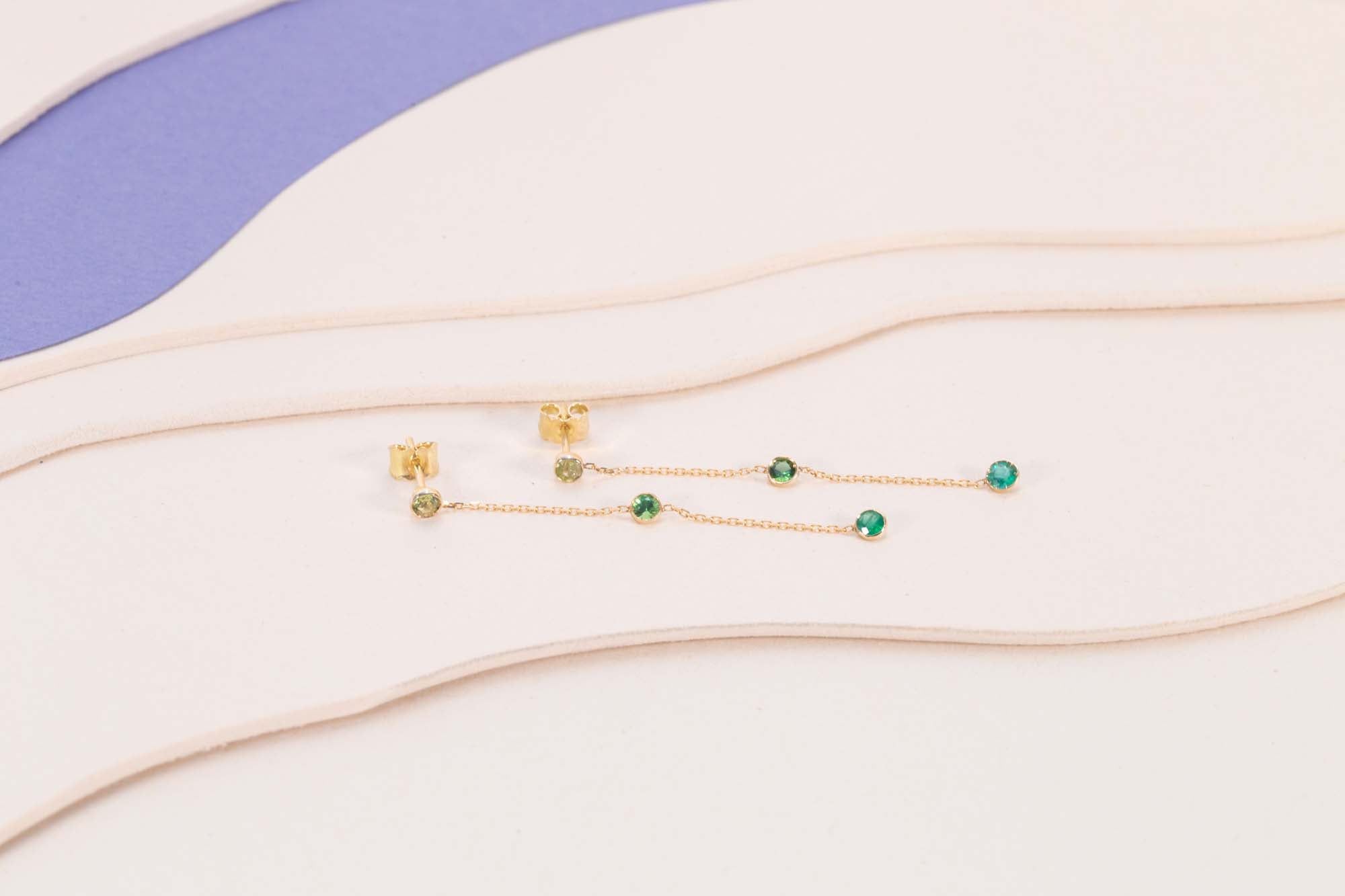 Boucles d'oreilles Cordée Vertes