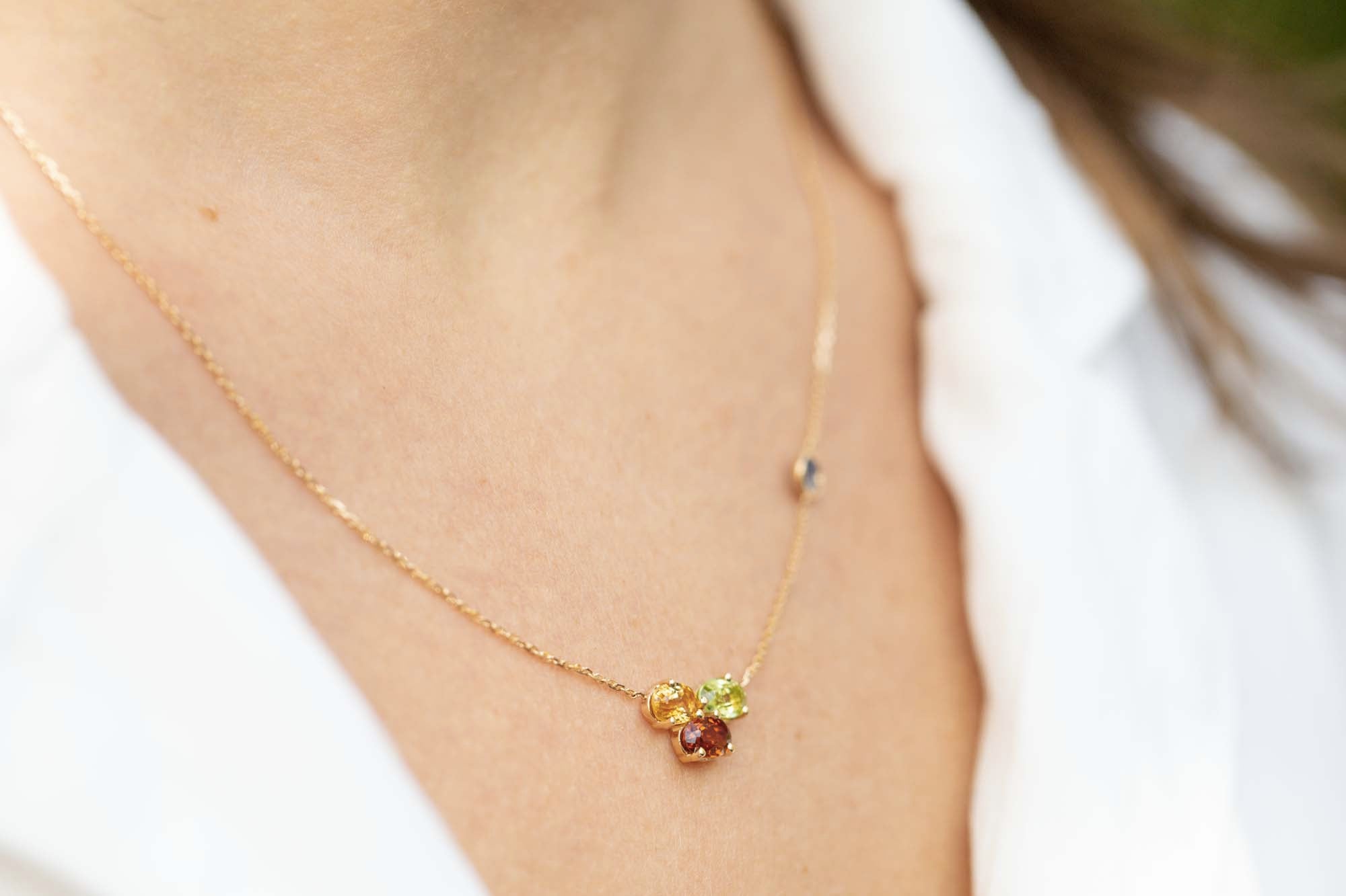 Collier Torrent Citrine Grenat Saphir