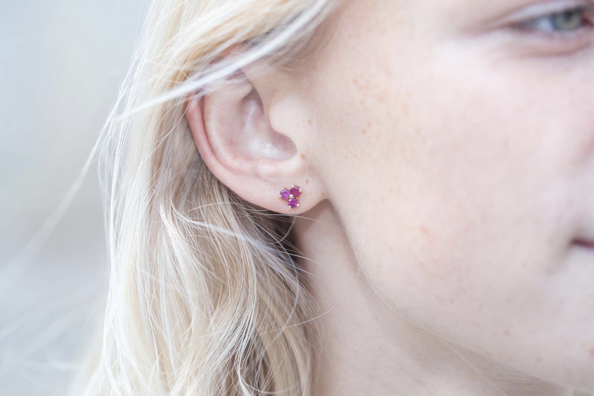 Boucles d'oreilles Ruisseau Rubis