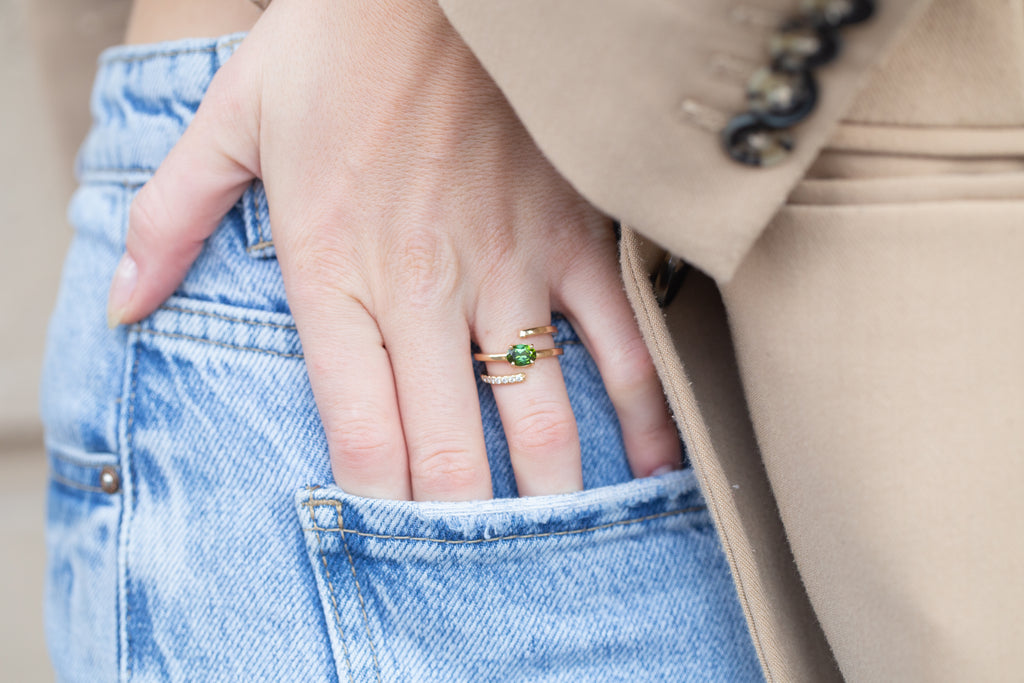 Bague Cime Tourmaline Verte