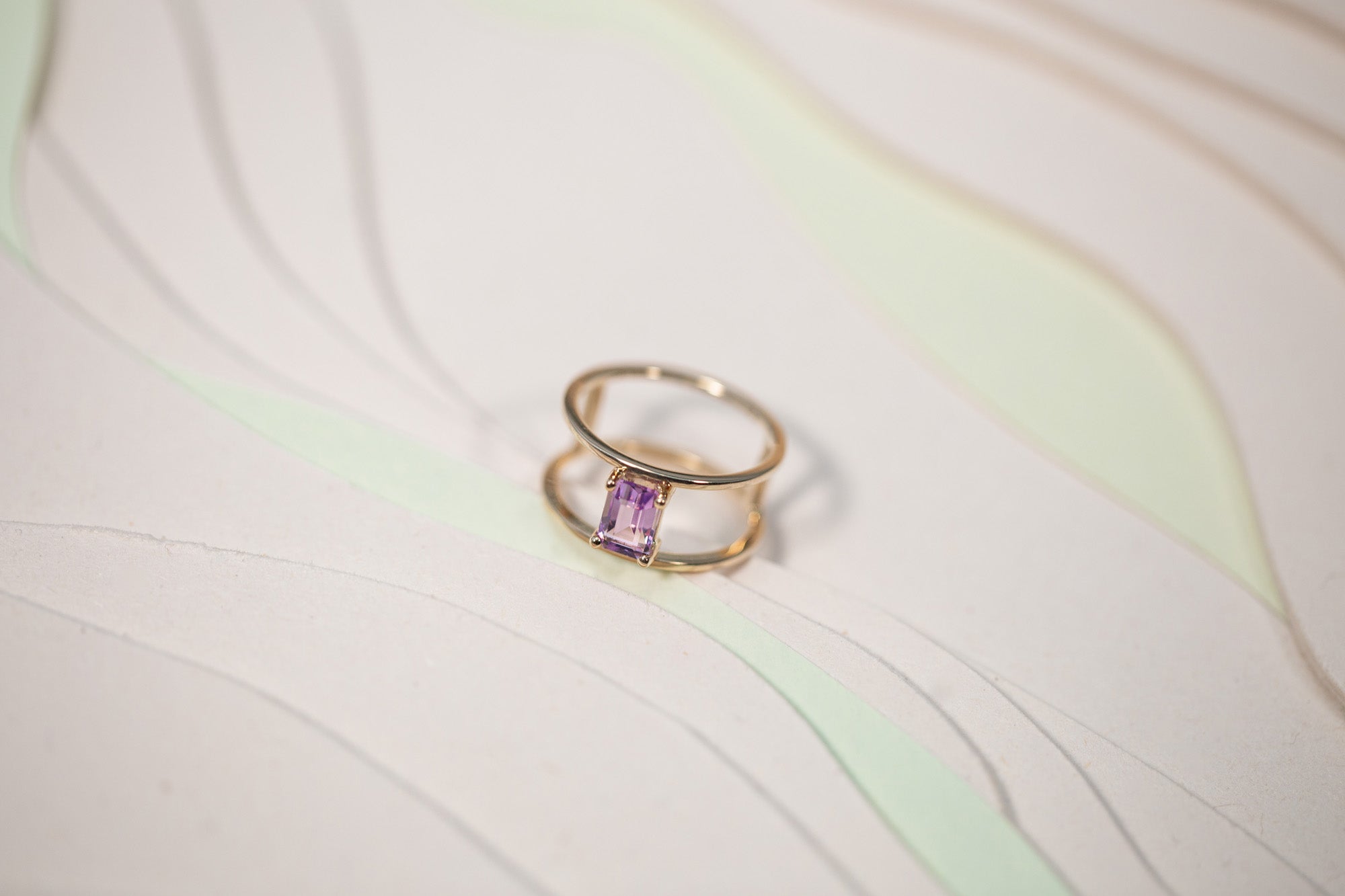 Bague Suspendue Améthyste