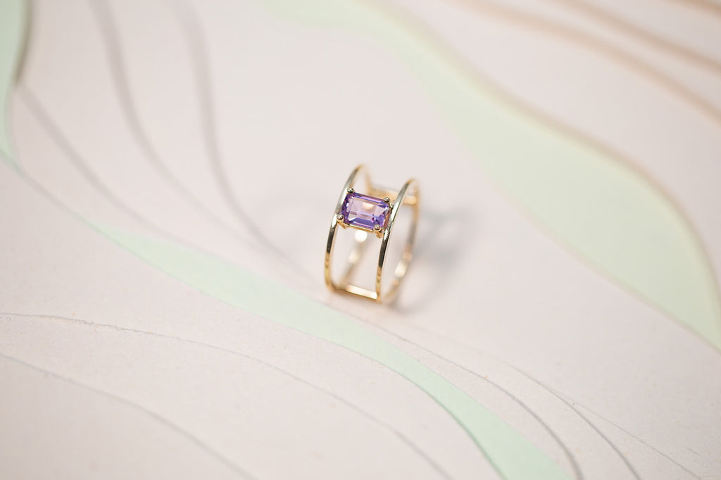 Bague Suspendue Améthyste