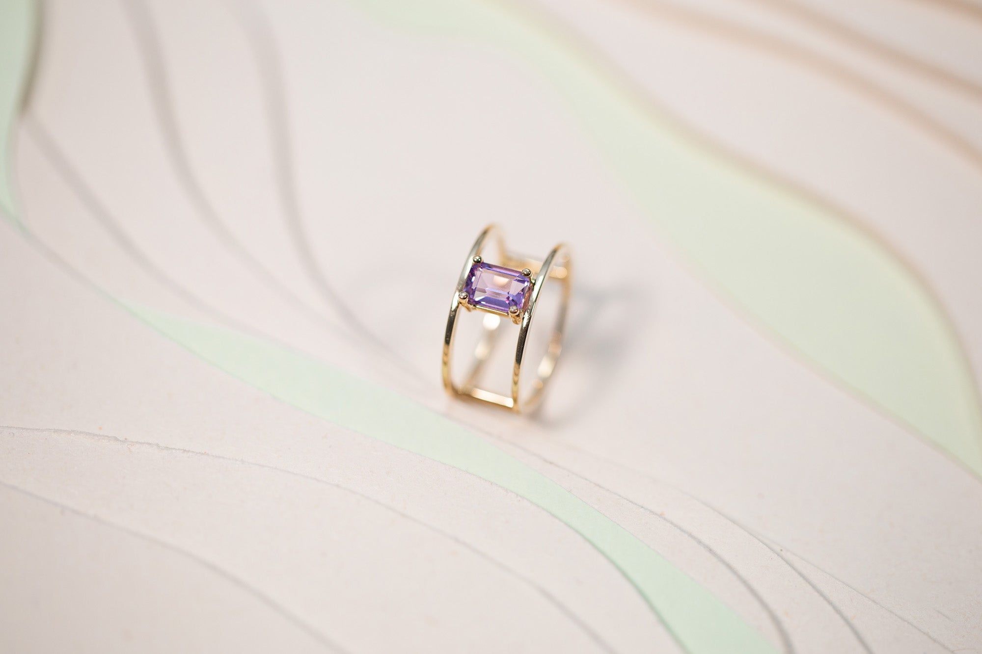 Bague Suspendue Améthyste